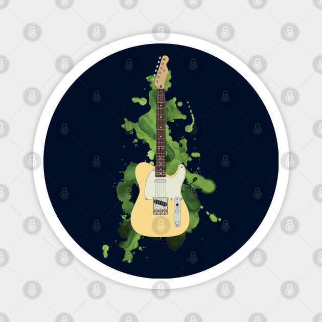 T-Style Electric Guitar Buttercream Color Magnet by nightsworthy